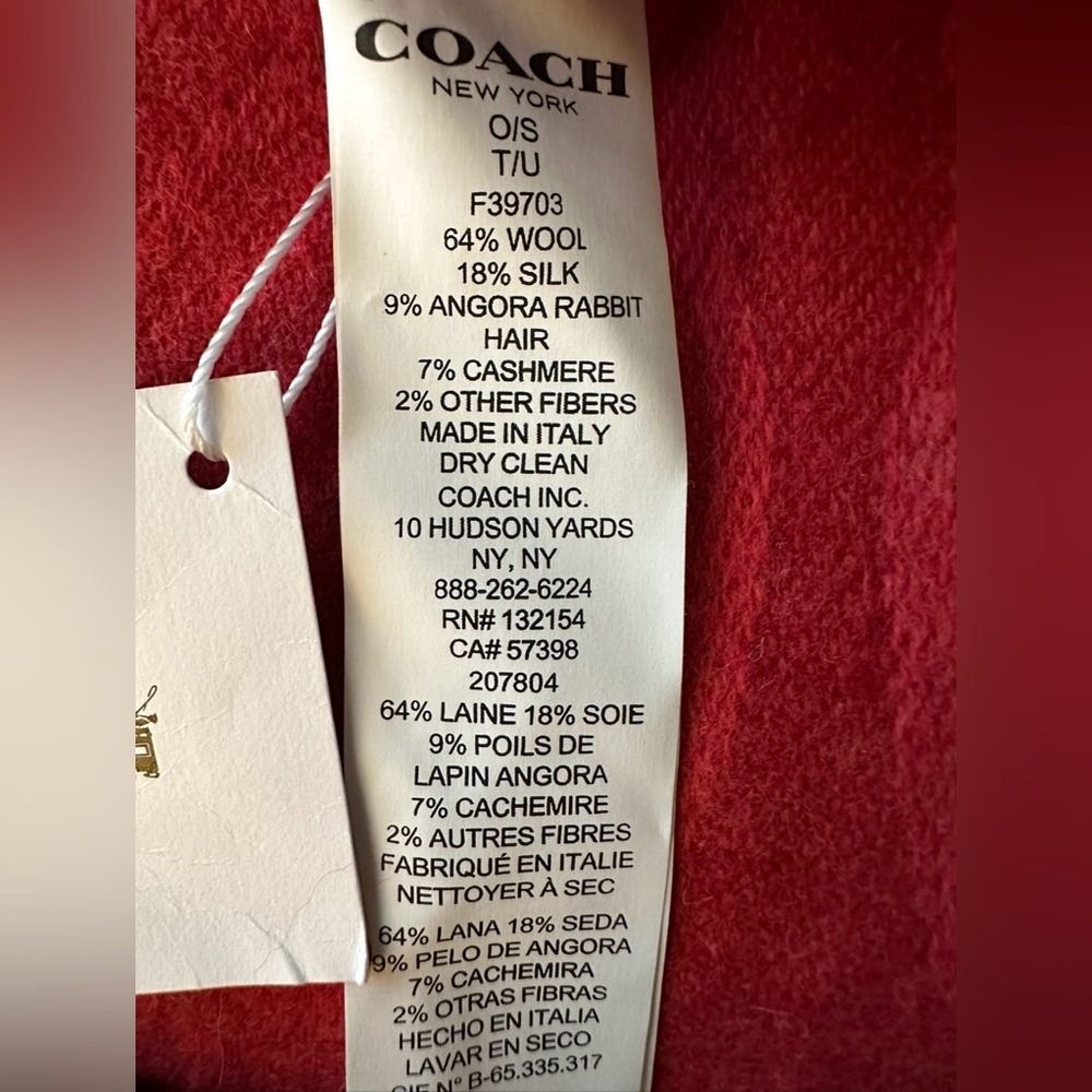 🆕✨Coach Red Patterned Scarf🧣 - Picture 4 of 6